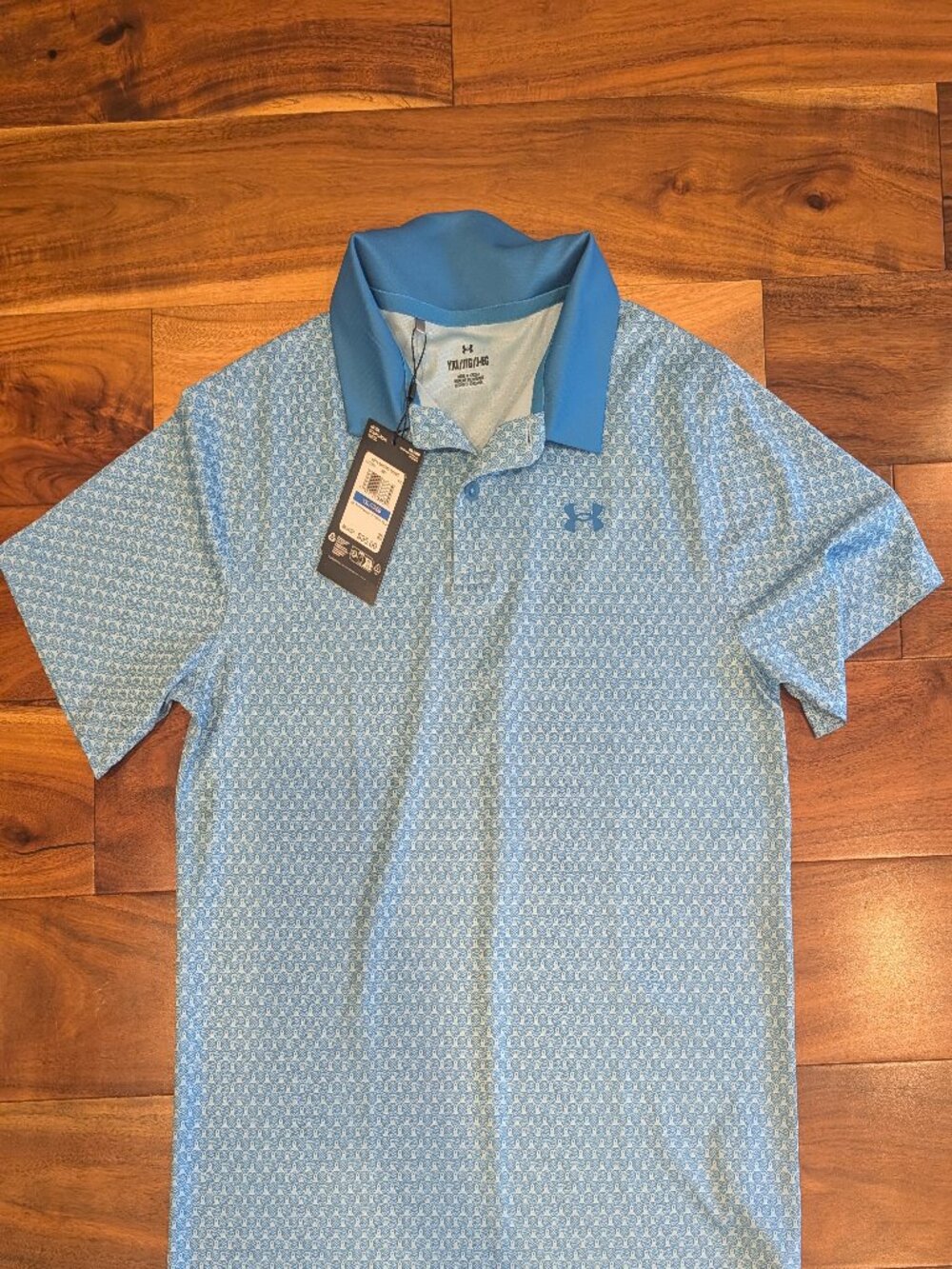 Boys Under Armour Polo - Blue Balloon Print - Size XL